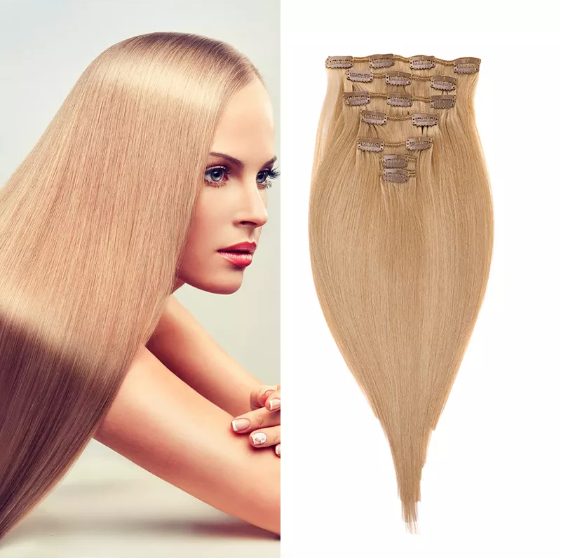 Wholesale Seamless Clip In Hair Pieces Remy Clip Hair Extensions Thick End Human hair extensions clip in